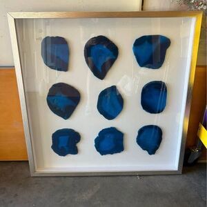 Large Brazilian agate rock geode / natural stone crystal shadowbox wall art